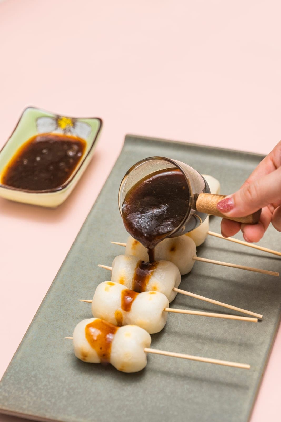 Colourful dango on skewers